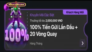 Khuyến mãi V9bet nạp tiền lần đầu thưởng tới 100% tại V9bet 